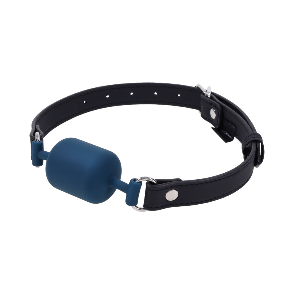 Sportsheets Signature Twilight Tease Barrel Gag - refined bondage accessory with cylindrical mouthpiece.