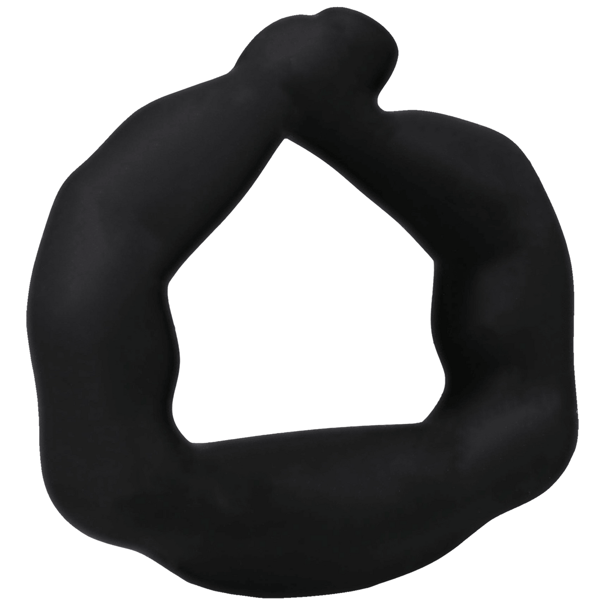 Titanmen Muscle Bound Cock Ring 32mm Black showcasing an extra-thick, sculpted design for enhanced performance.