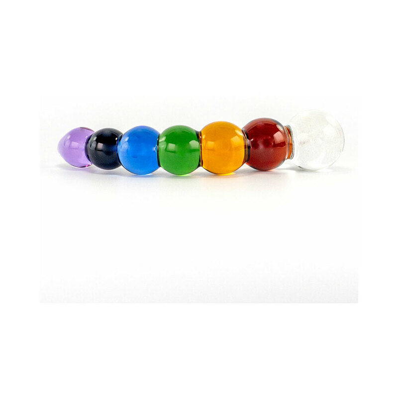Crystal Delights Rainbow Bubble Glass Dildo with Dichrioic Bulb