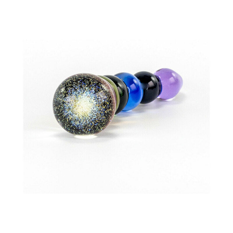 Crystal Delights Rainbow Bubble Glass Dildo with Dichrioic Bulb