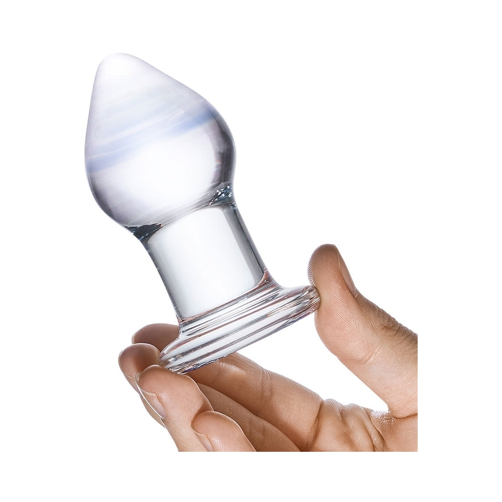 Glas Amethyst Rain 3.25 inches Glass Butt Plug