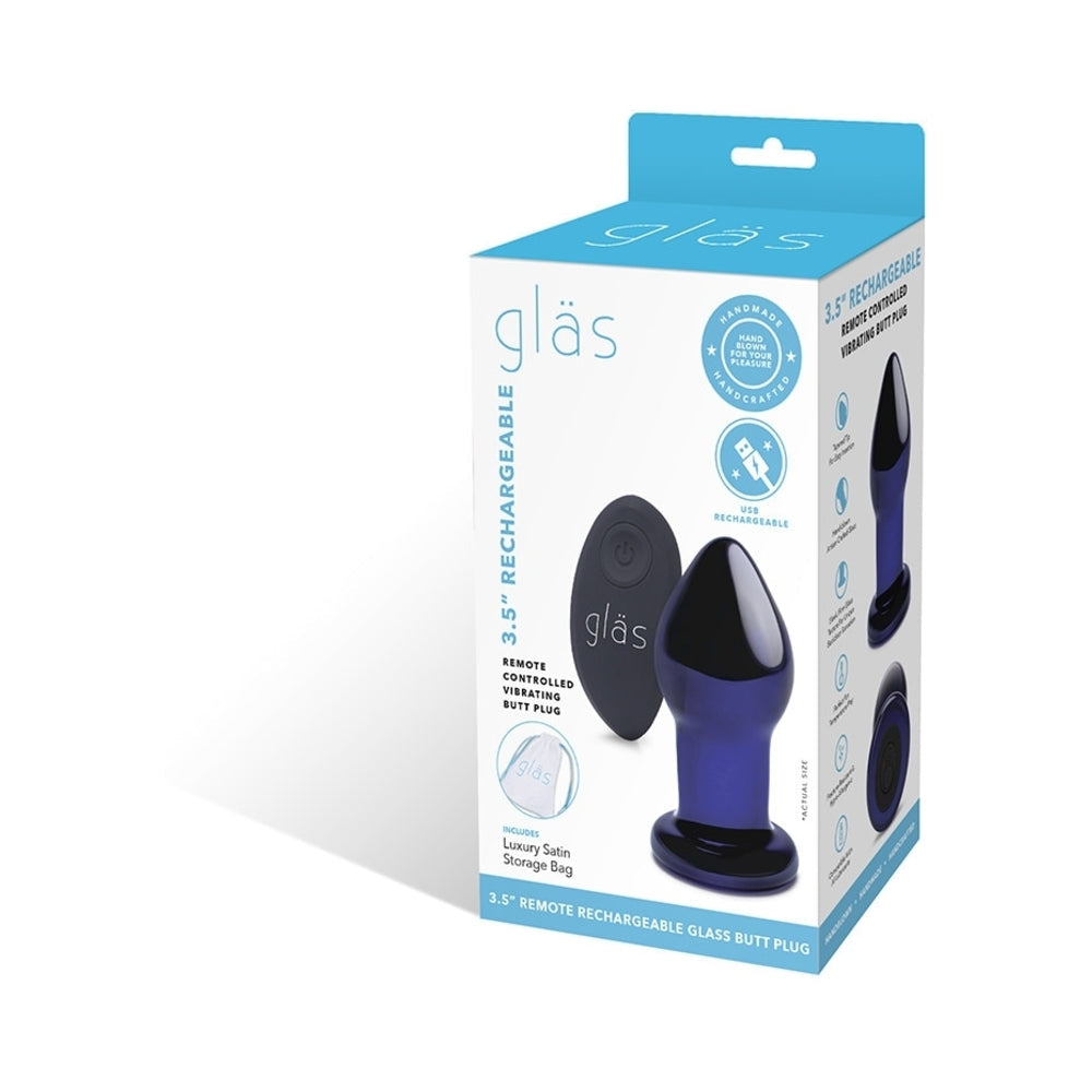 Glas 3.5 inches Rechargeable Remote-Controlled Vibrating Butt Plug