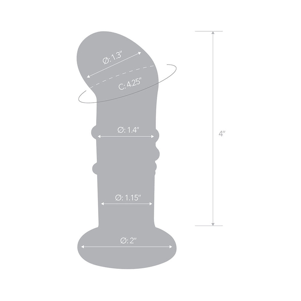 Glas 4 inches Rechargeable Remote-Controlled Vibrating Dotted Glass G-Spot/P-Spot Plug