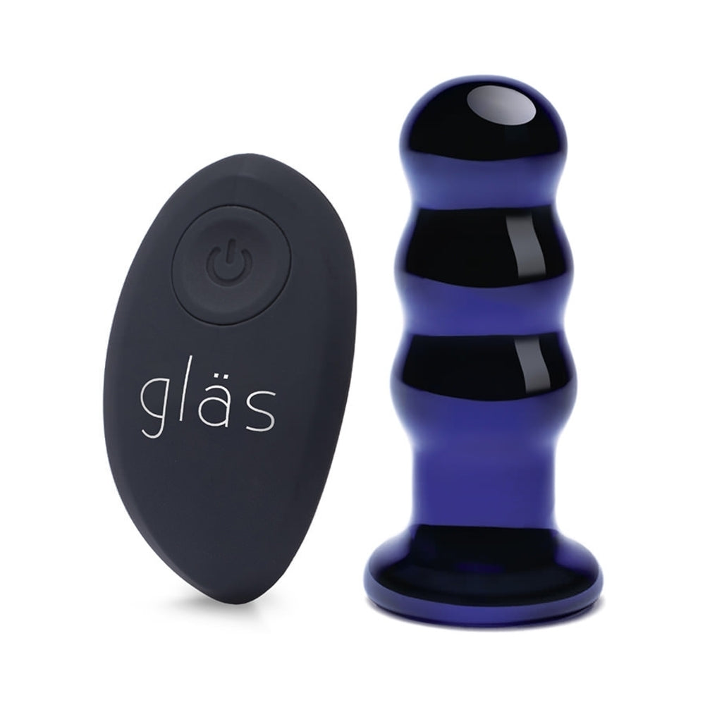 Glas 3.5 inches Rechargeable Remote-Controlled Vibrating Beaded Butt Plug