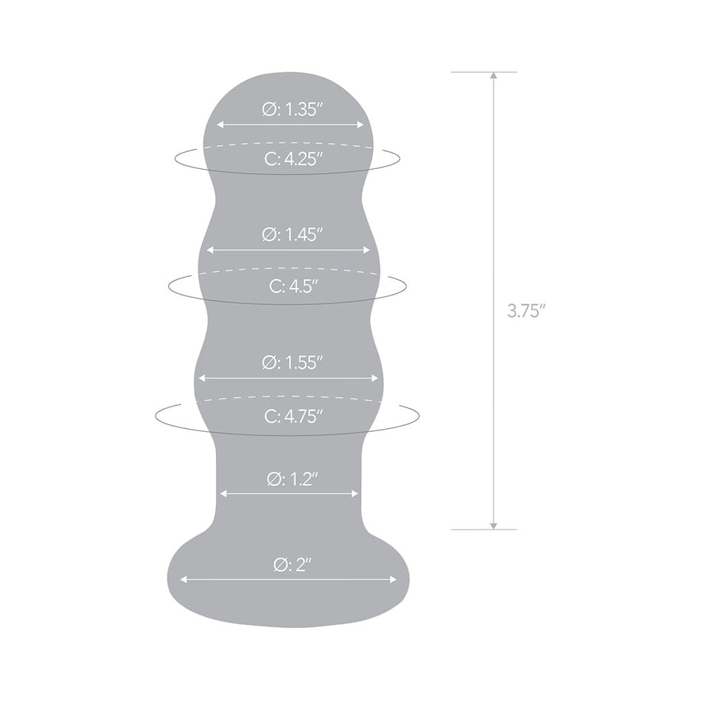 Glas 3.5 inches Rechargeable Remote-Controlled Vibrating Beaded Butt Plug