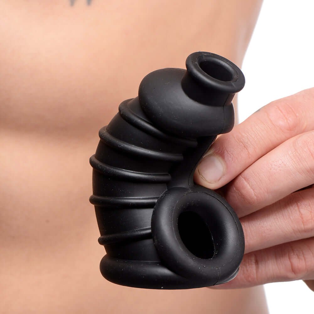 Master Series Dark Chamber Silicone Chastity Cage