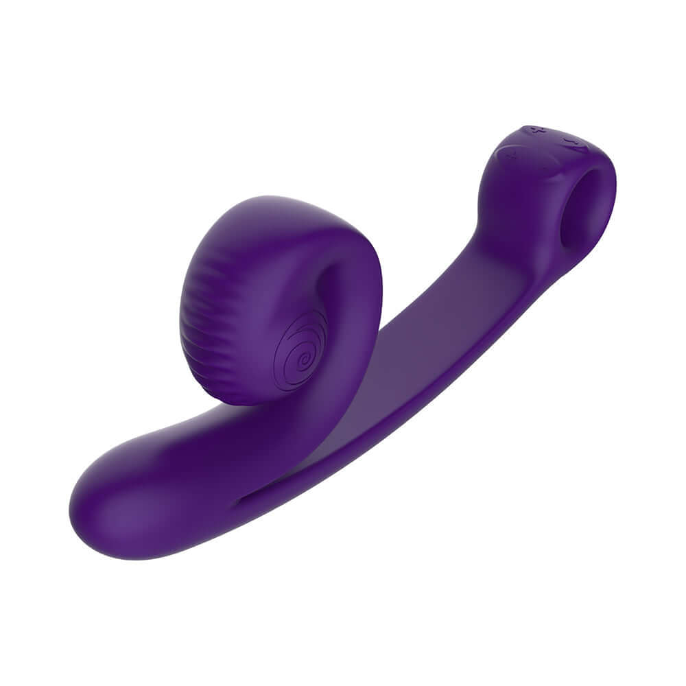Snail Vibe SVibe Curve Massager Purple showing its ergonomic design and dual stimulation features.