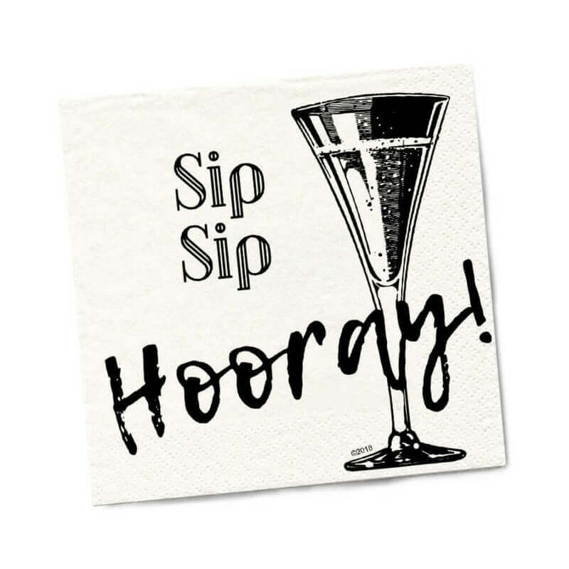 Twisted Wares Sip Sip Hooray Napkins 20-Pack