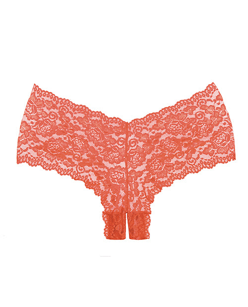 Adore Candy Apple Panty Red One Size, lace panty in vibrant red hue for a flirty addition to lingerie collection.