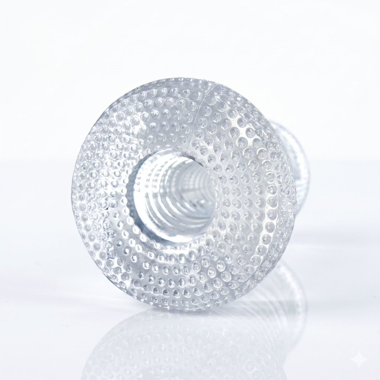 Palm-Tec DX Vol 17 Clear TPR Stroker showcasing ribbed interior and clear design for enhanced pleasure.