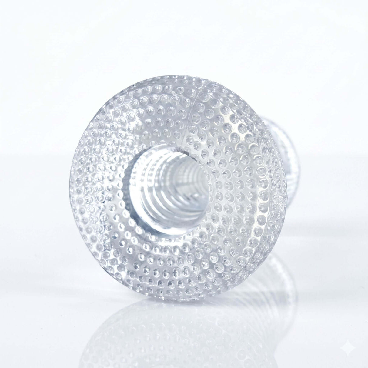 Palm-Tec DX Vol 17 Clear TPR Stroker showcasing ribbed interior and clear design for enhanced pleasure.