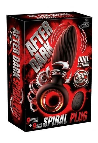 After Dark Spiral Anal Plug Vibrator packaging showcasing its features and design for enhanced pleasure.