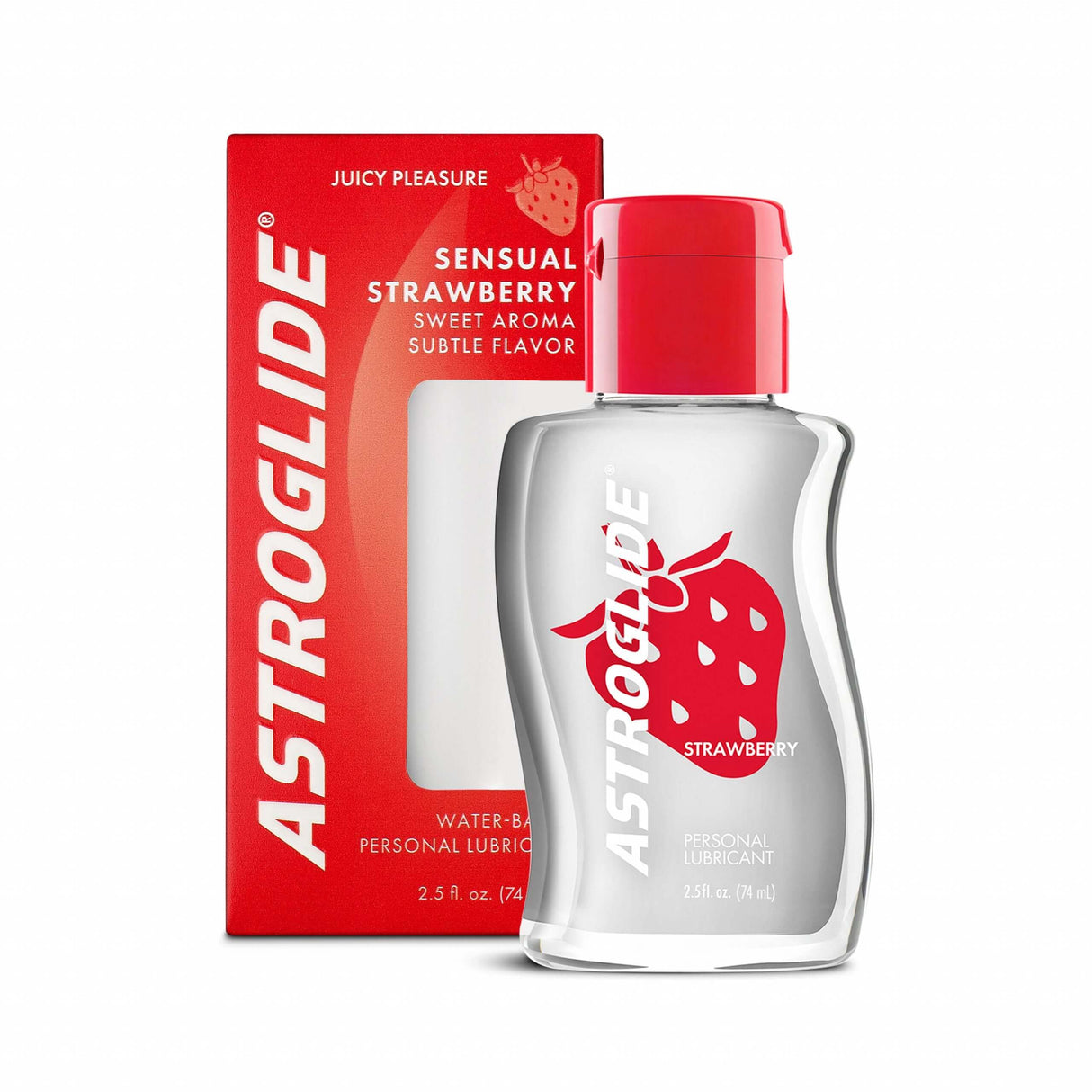 Astroglide Strawberry Water-based Lubricant 2.5 Oz, flavored personal lubricant with strawberry aroma.