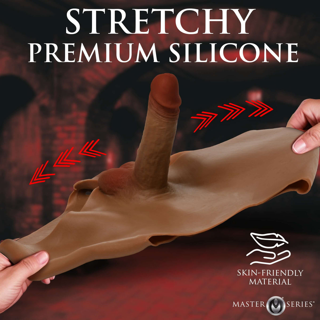 Stretchy premium silicone material used for Hard-On Briefs Silicone Penis Panties Medium.