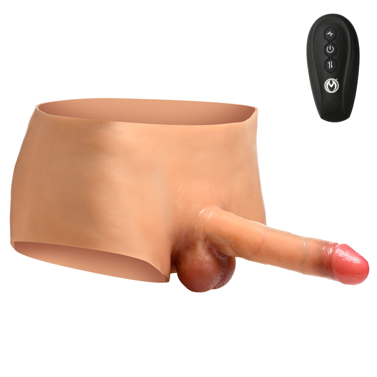 Ramming Briefs Thrusting Vibrating Penis Panties Medium with remote control for thrusting modes.