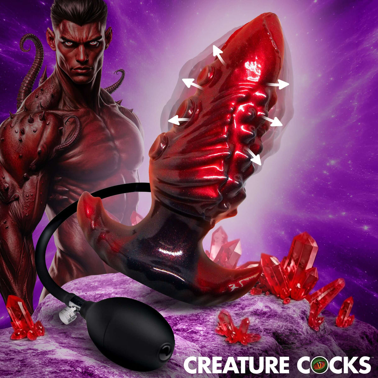 Creature Cocks Asstopus Fantasy Inflatable Anal Plug Large with tentacle texture and pump feature