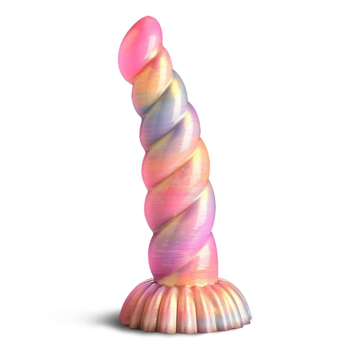 Creature Cocks Aurora Unicorn Fantasy Silicone Dildo with multi-pastel colors and a sculpted unicorn design.