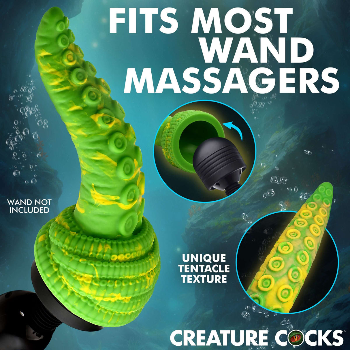 Creature Cocks Tenta Head Fantasy Silicone Wand Attachment features unique tentacle texture and fits most wand massagers.