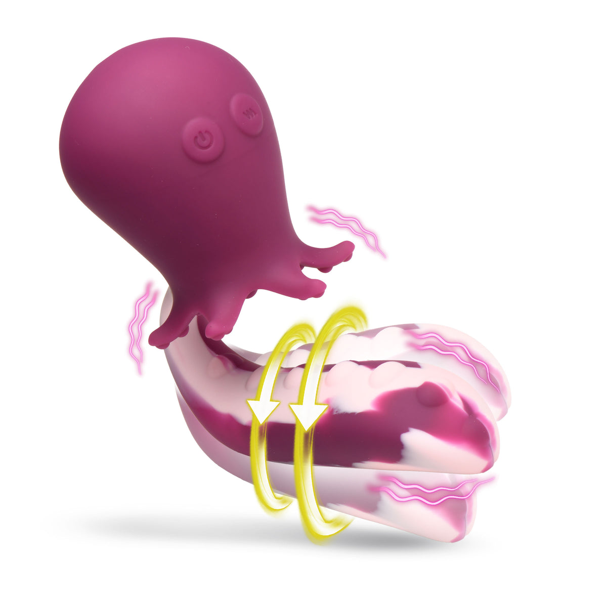 Creature Cocks Deep Seeker Gyrating Octopus Vibrator Purple with rotating clitoral arm for stimulation