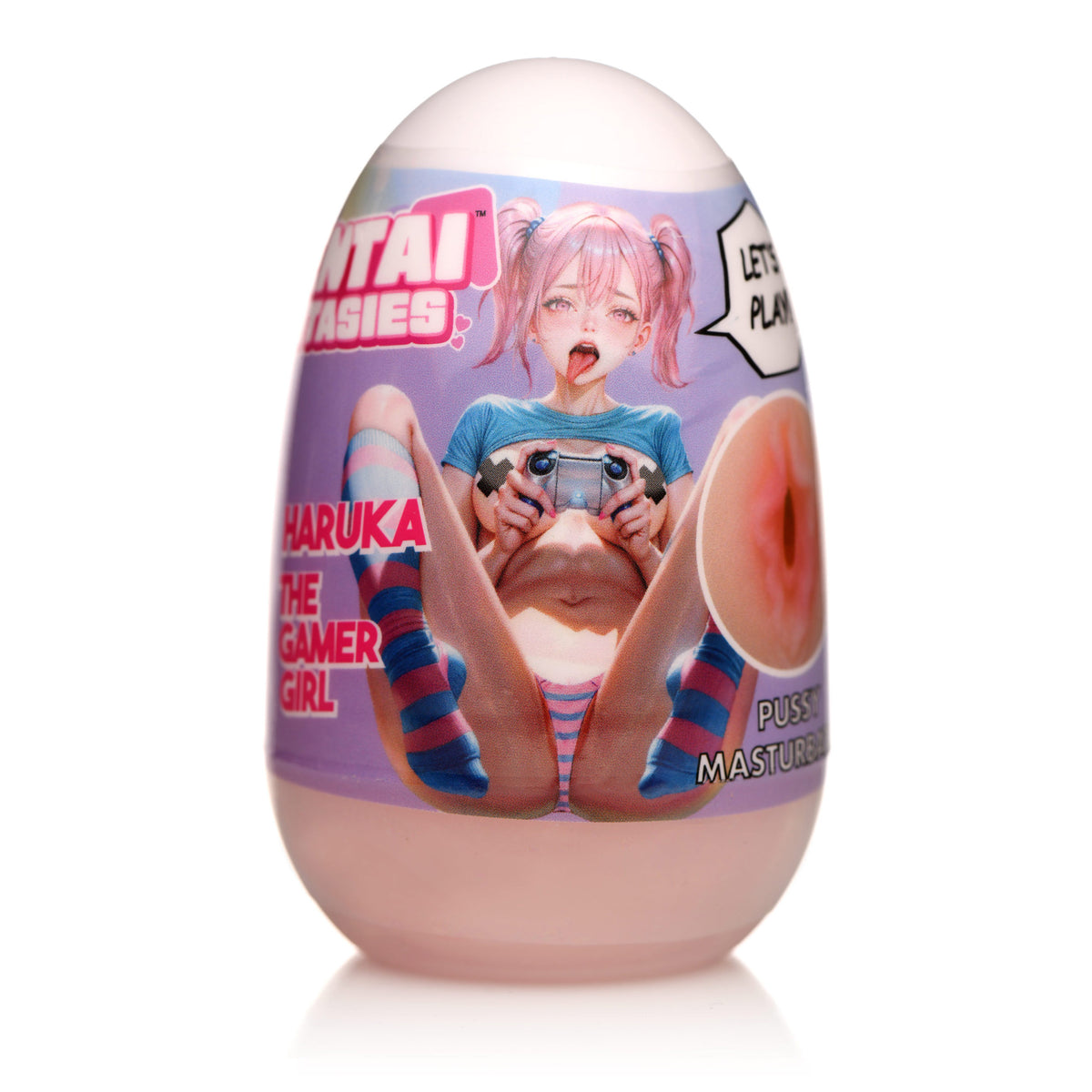 Haruka the Gamer Girl Pussy Egg Masturbator anime-inspired design with a compact pocket-sized stroker from Hentai Fantasies.