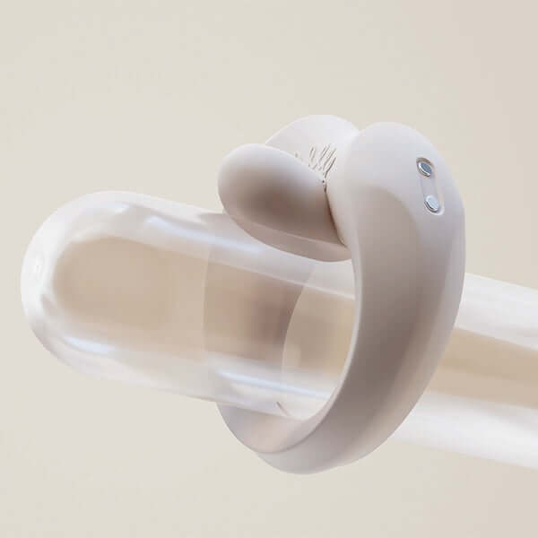 ZALO Apis Vibrating Couples Ring Ivory White showing premium design and body-safe silicone features.