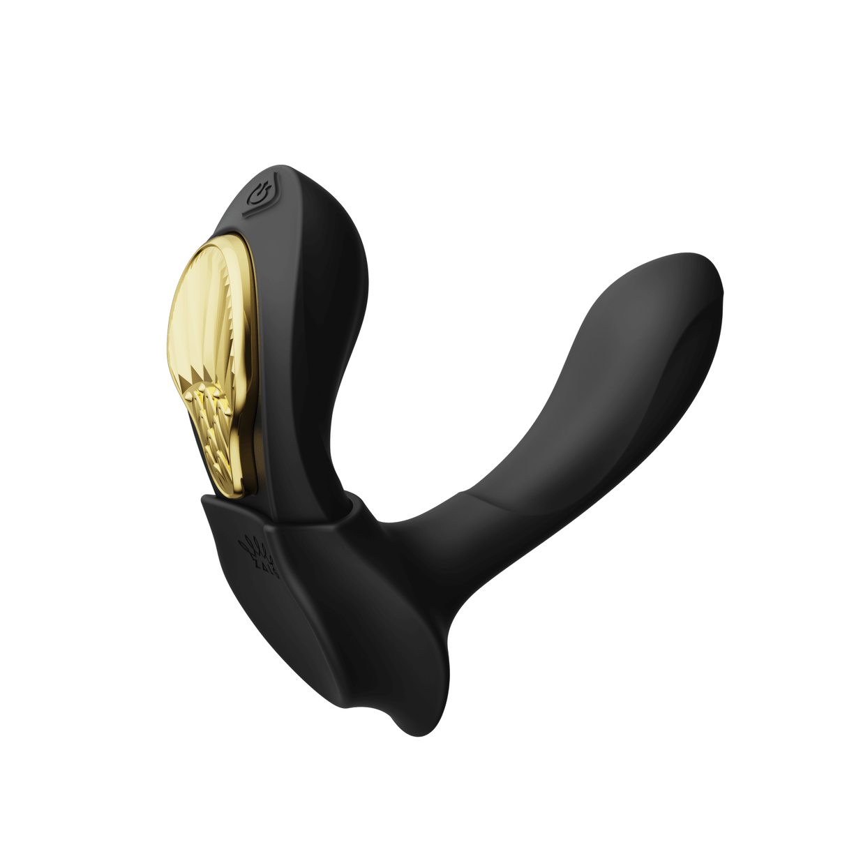 ZALO Aya Wearable Vibrator in Obsidian Black with ergonomic design and sleek, curvy shape for versatile external and internal stimulation