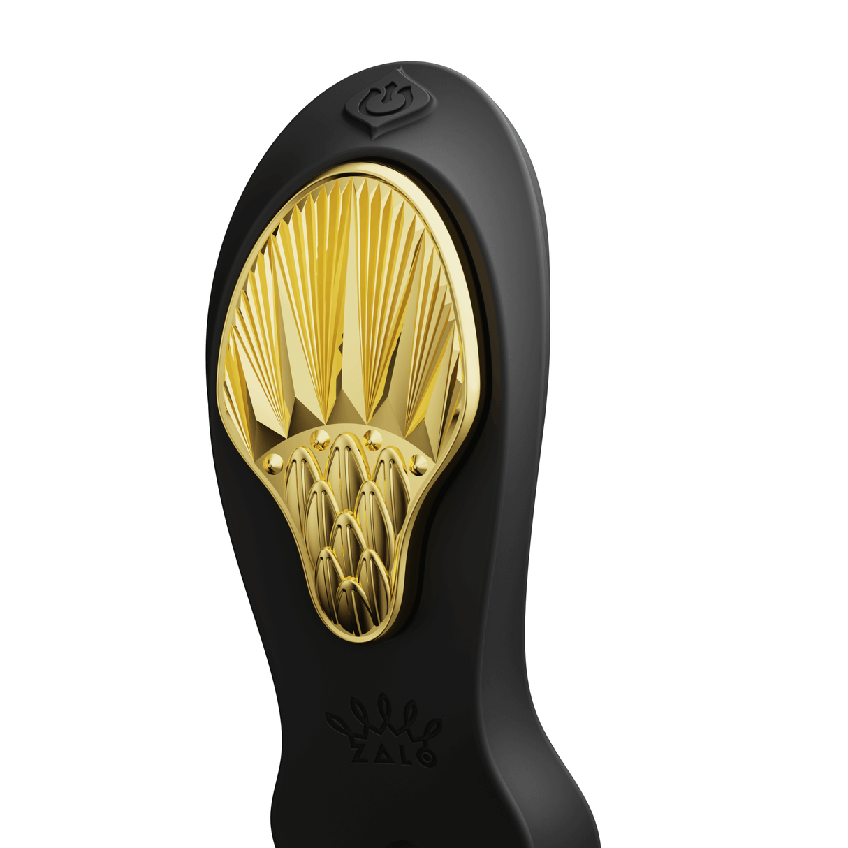 ZALO Aya Wearable Vibrator in Obsidian Black with gold detailing from the Legend Series.