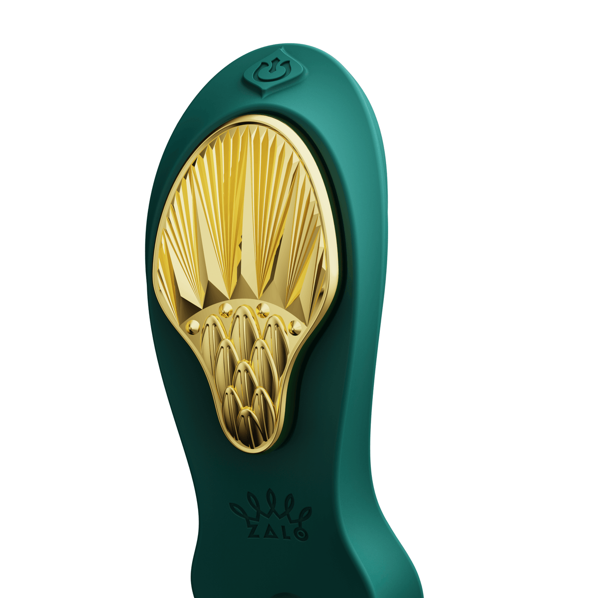 ZALO Aya Wearable Vibrator in Turquoise Green featuring elegant gold detailing from the Legend Series.