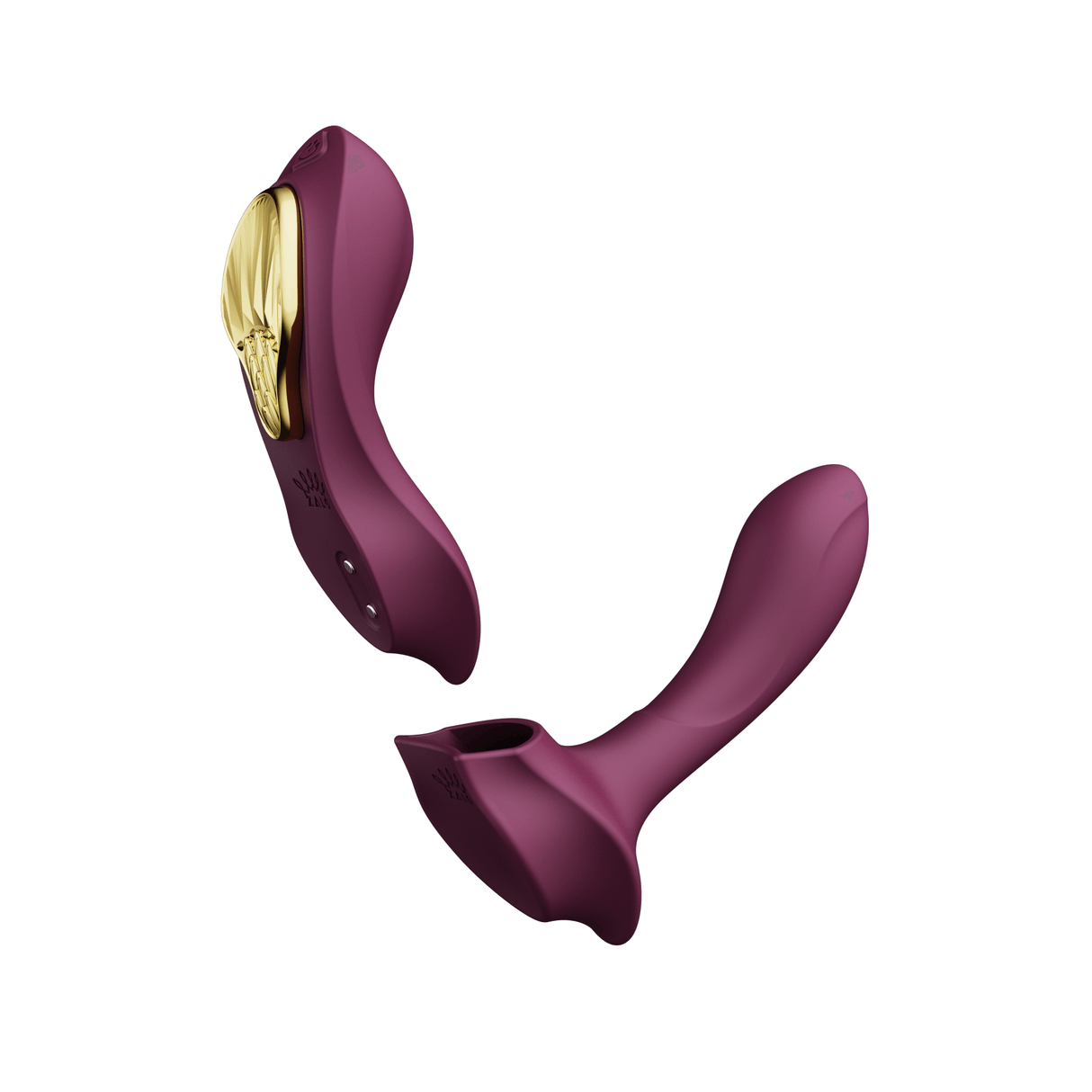 ZALO Aya Wearable Vibrator Velvet Purple with removable silicone attachment for internal and external stimulation, ergonomic and sleek design