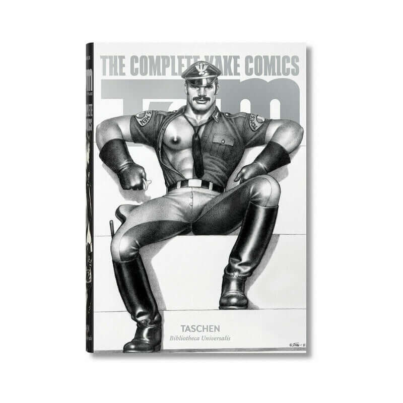 Tom of Finland The Complete Kake Comics hardcover edition featuring Kake in a police uniform.