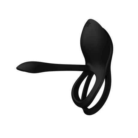 ZALO Bayek Vibrating Couples Ring in Obsidian Black with 8 Vibration Modes, Waterproof and USB Rechargeable with Remote Control