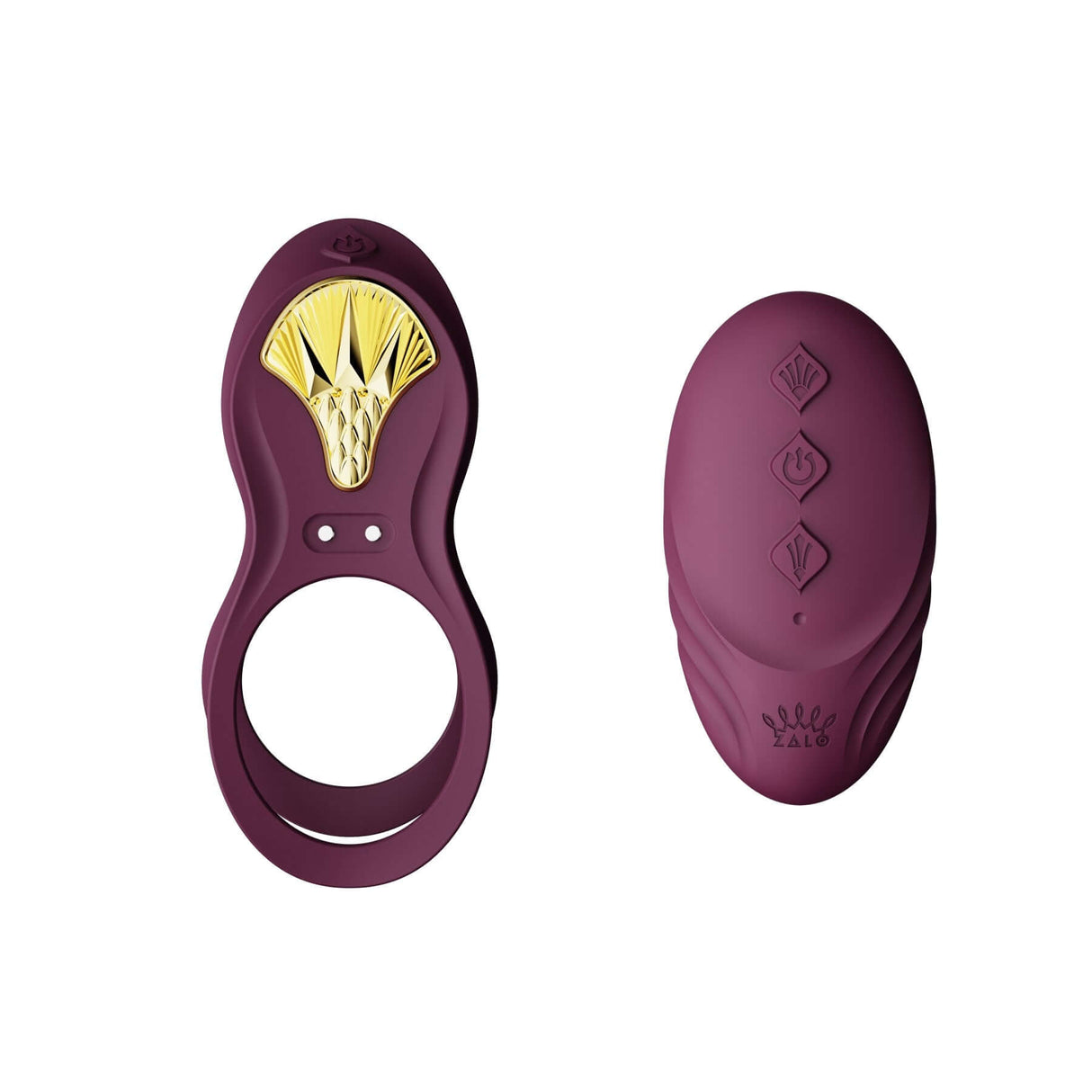 ZALO Bayek Vibrating Couples Ring Velvet Purple with Remote Control | Waterproof Sex Toy with USB Rechargeable Battery | 8 Vibration Modes