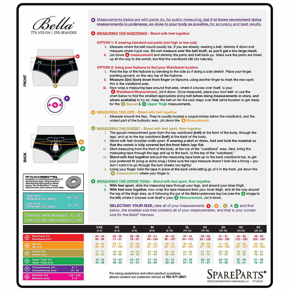 SpareParts Bella Cleavage Booty Short Harness Black Size 4XL