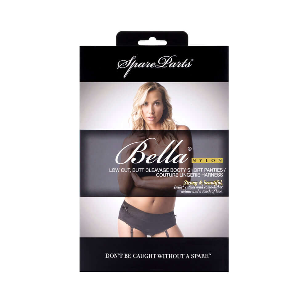 SpareParts Bella Cleavage Booty Short Harness Black Size XXS