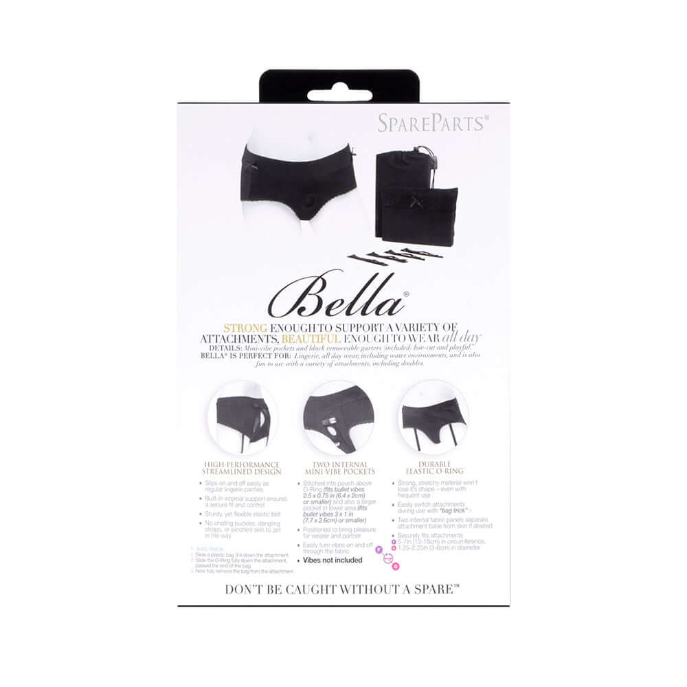SpareParts Bella Cleavage Booty Short Harness Black Size M