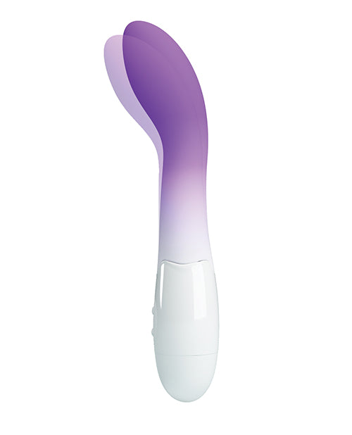 Pretty Love Bishop Vibrator Purple Ombre with a sleek curved design and vibrant ombre coloring for ultimate pleasure.