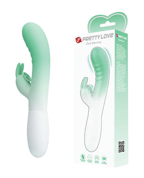 Pretty Love Cerberus Licking Rabbit Aqua Ombre in a sleek design with dual stimulation features.