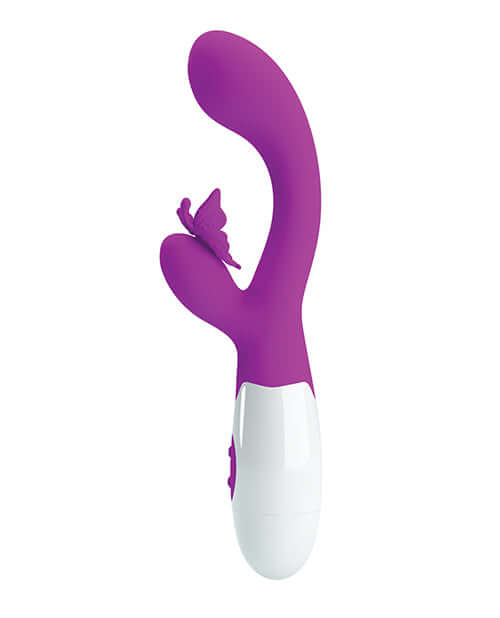 Pretty Love Butterfly Kiss Rabbit Fuchsia vibrator featuring a butterfly stimulation arm in vibrant fuchsia color.