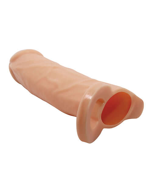 Pretty Love Emmitt 6.3 inch Penis Sleeve Ivory displayed from a side angle showing its realistic design and texture.