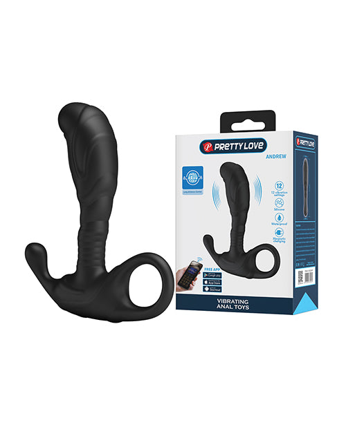 Pretty Love Prostate Massager Andrew with 12 vibration modes and a retrieval tail for easy removal.