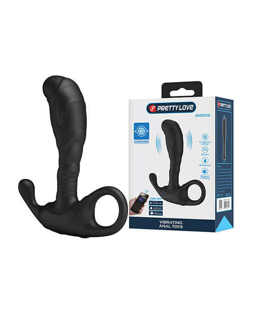 Pretty Love Prostate Massager Andrew with 12 vibration modes and a retrieval tail for easy removal.