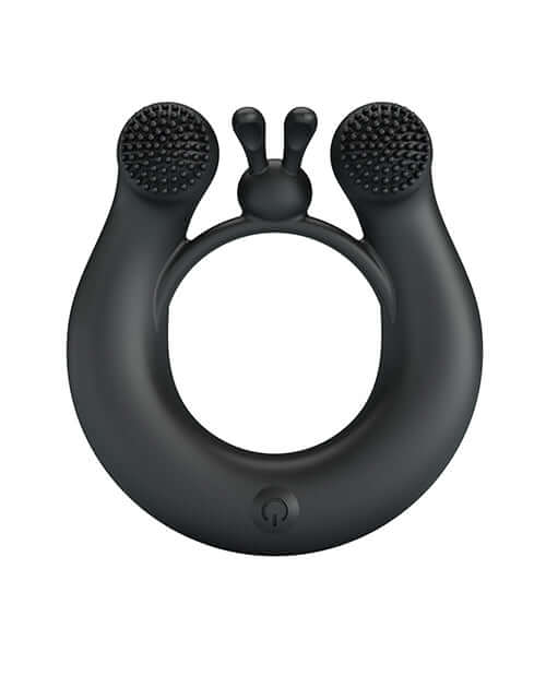 Pretty Love Vibrating Penis Ring Dahlia featuring dual motors and textured stimulation for enhanced pleasure.