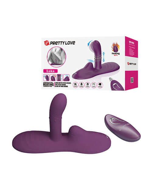 Pretty Love Remote Controlled Vibe Pad Luka Purple with remote, designed for clitoral stimulation and relaxation.
