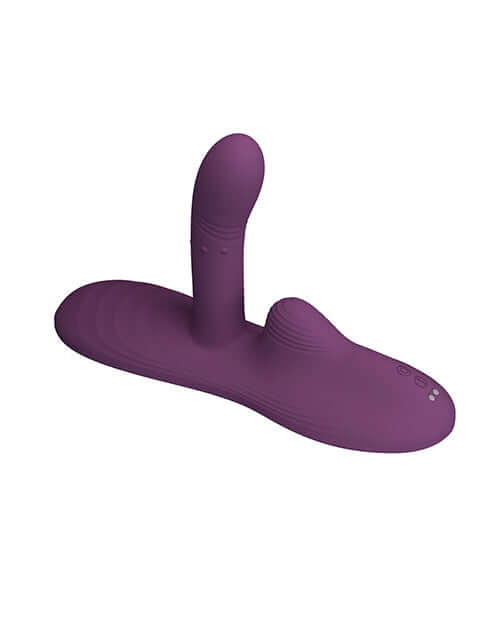 Pretty Love Remote Controlled Vibe Pad Luka Purple, silicone vibrator with clitoral simulator and ergonomic design.