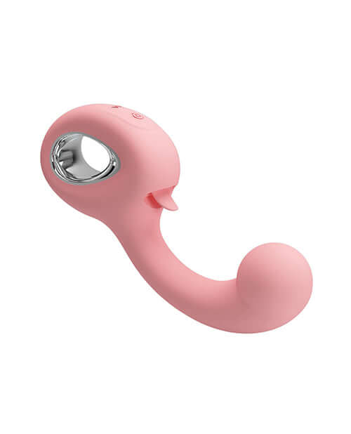 Pretty Love Extreme Series Powerful Vibration Erynnyes, pink dual-stimulation rabbit vibrator for G-spot and clitoral pleasure.