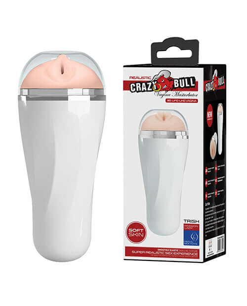 Crazy Bull Trish Masturbator Ivory in a packaging showing realistic design and soft internal texture.