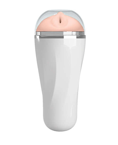 Crazy Bull Trish Masturbator Ivory with realistic anatomical opening and textured internal sleeve.