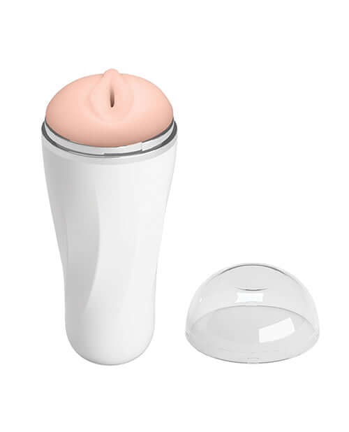 Crazy Bull Trish Masturbator Ivory with textured sleeve and hard-shell case for a premium stroker experience.