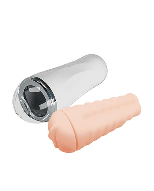 Crazy Bull Trish Masturbator Ivory with realistic molded design and textured internal sleeve.