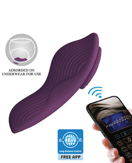Pretty Love Mane Magnetic App-Controlled Panty Vibe Purple with wireless app control and sleek design for pleasure.